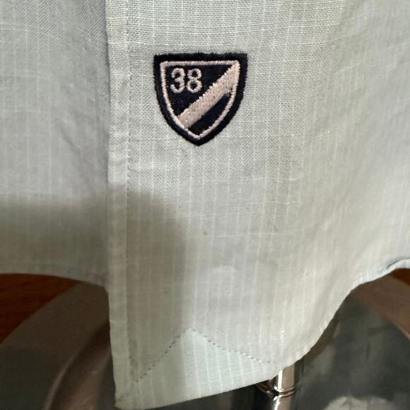 Cremieux Classic XL mens dress shirt long sleeved light blue-green cotton - Picture 7 of 7